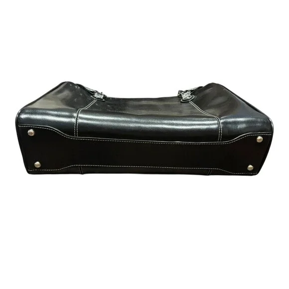 McKlein Glenview Women's Black Leather Inner Pockets Organizer Laptop Briefcase - Picture 15 of 16